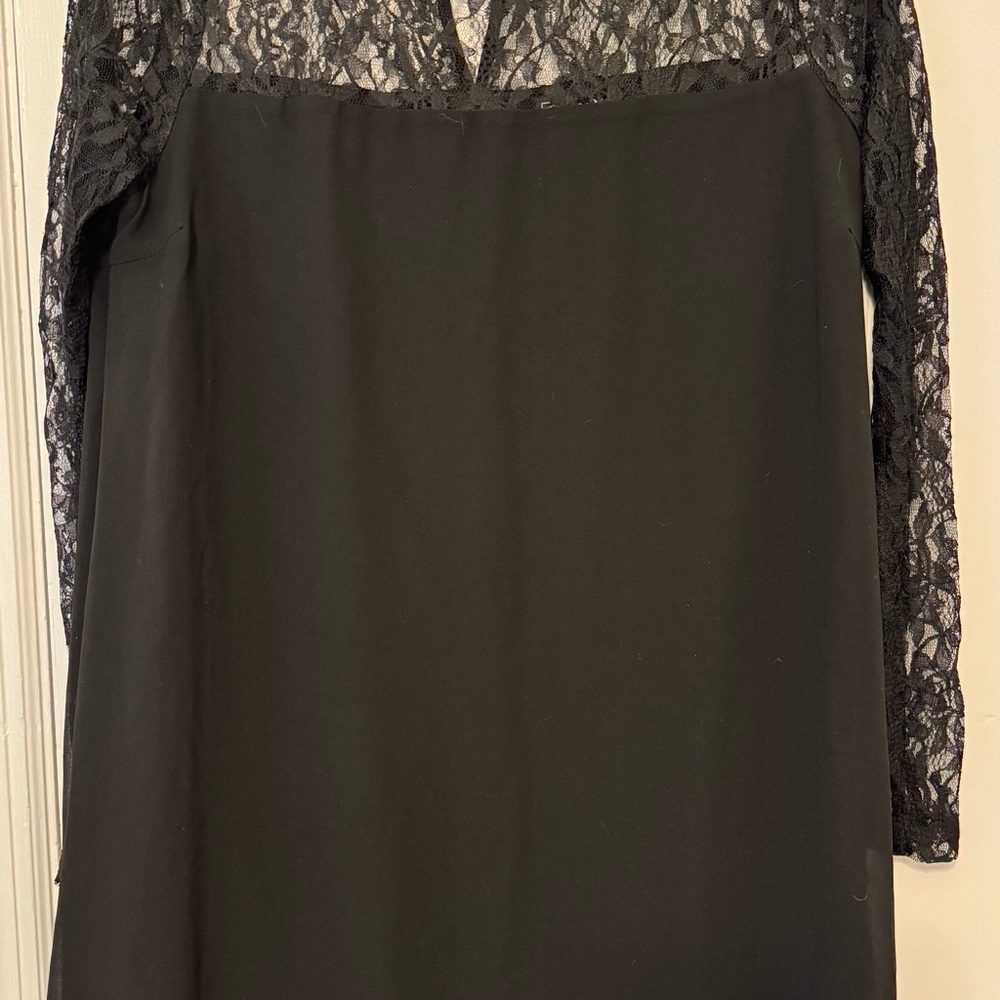 Forever 21 Black Sheath Dress with Bishop Sleeves